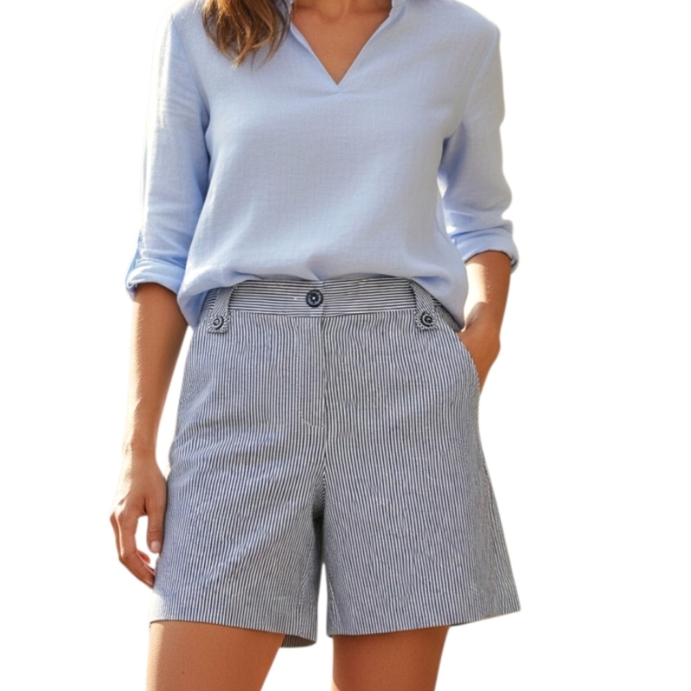 White House Black Market Shorts Metallic Stripe Tailored Size 0